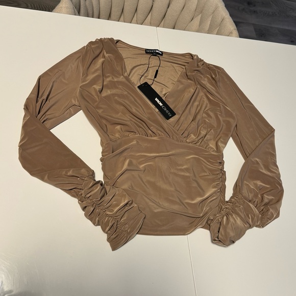 New Elegant V Neck Wrap Top - Picture 3 of 8